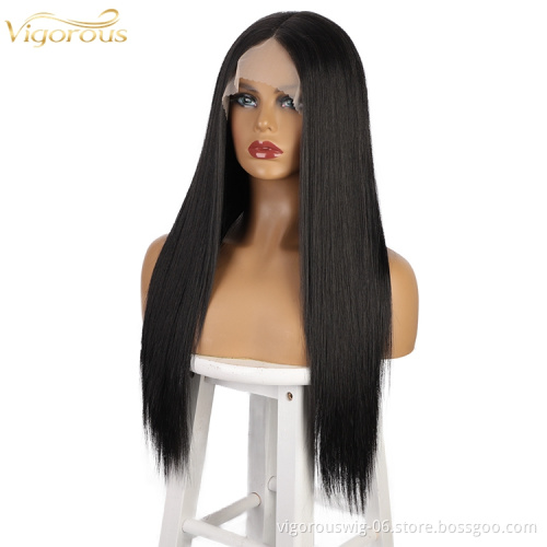 Lace Front Wig Straight Hair Color Long Wigs Glueless Heat Resistant Fiber Hair Synthetic Lace Front Wigs for Fashion Women